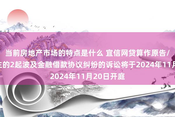 当前房地产市场的特点是什么 宜信网贷算作原告/上诉东谈主的2起波及金融借款协议纠纷的诉讼将于2024年11月20日开庭