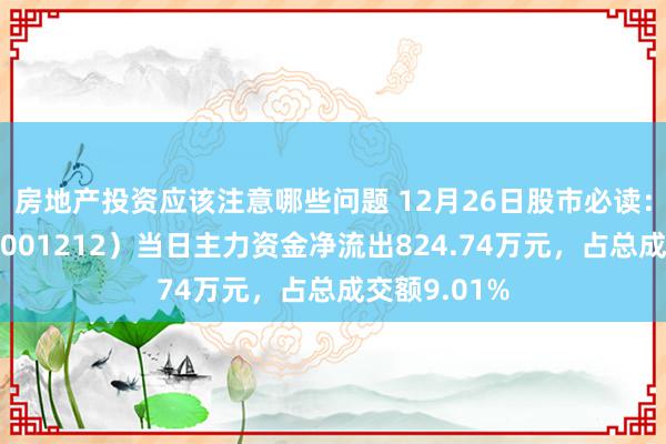 房地产投资应该注意哪些问题 12月26日股市必读：中旗新材（001212）当日主力资金净流出824.74万元，占总成交额9.01%