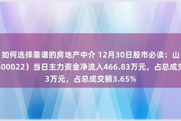 如何选择靠谱的房地产中介 12月30日股市必读：山东钢铁（600022）当日主力资金净流入466.83万元，占总成交额3.65%