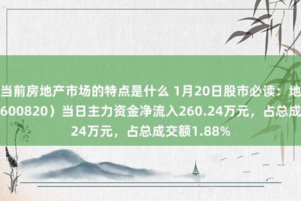 当前房地产市场的特点是什么 1月20日股市必读：地说念股份（600820）当日主力资金净流入260.24万元，占总成交额1.88%