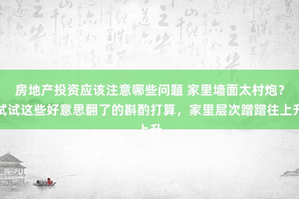 房地产投资应该注意哪些问题 家里墙面太村炮？试试这些好意思翻了的斟酌打算，家里层次蹭蹭往上升