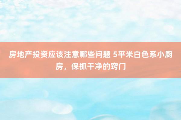 房地产投资应该注意哪些问题 5平米白色系小厨房，保抓干净的窍门