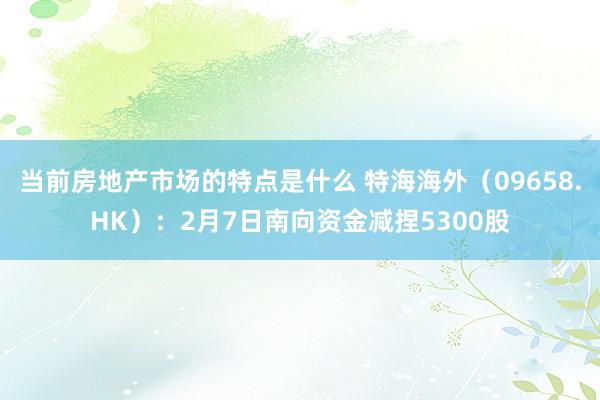 当前房地产市场的特点是什么 特海海外（09658.HK）：2月7日南向资金减捏5300股