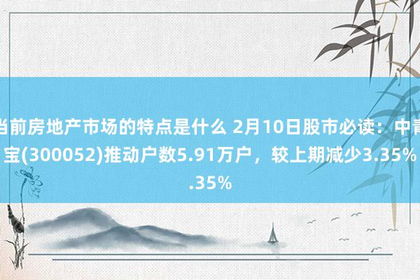 当前房地产市场的特点是什么 2月10日股市必读：中青宝(300052)推动户数5.91万户，较上期减少3.35%