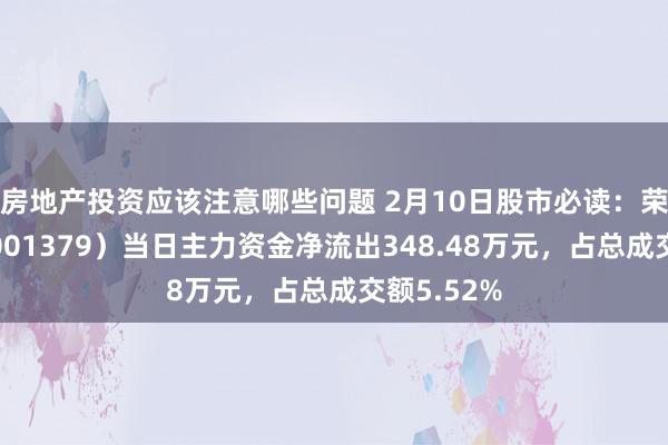 房地产投资应该注意哪些问题 2月10日股市必读：荣达科技（001379）当日主力资金净流出348.48万元，占总成交额5.52%