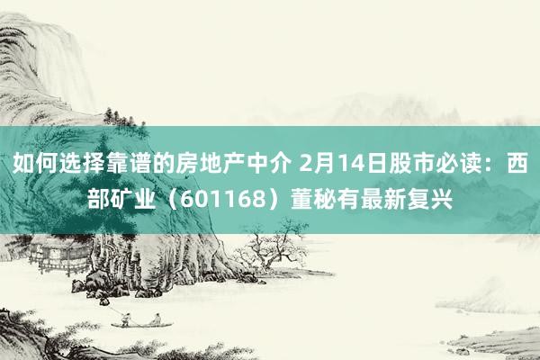 如何选择靠谱的房地产中介 2月14日股市必读：西部矿业（601168）董秘有最新复兴