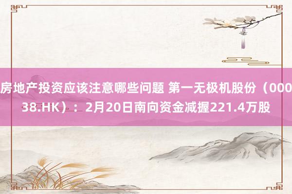 房地产投资应该注意哪些问题 第一无极机股份（00038.HK）：2月20日南向资金减握221.4万股